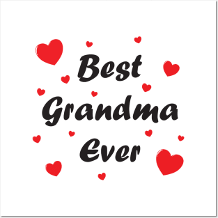 Best grandma ever heart doodle hand drawn design Posters and Art